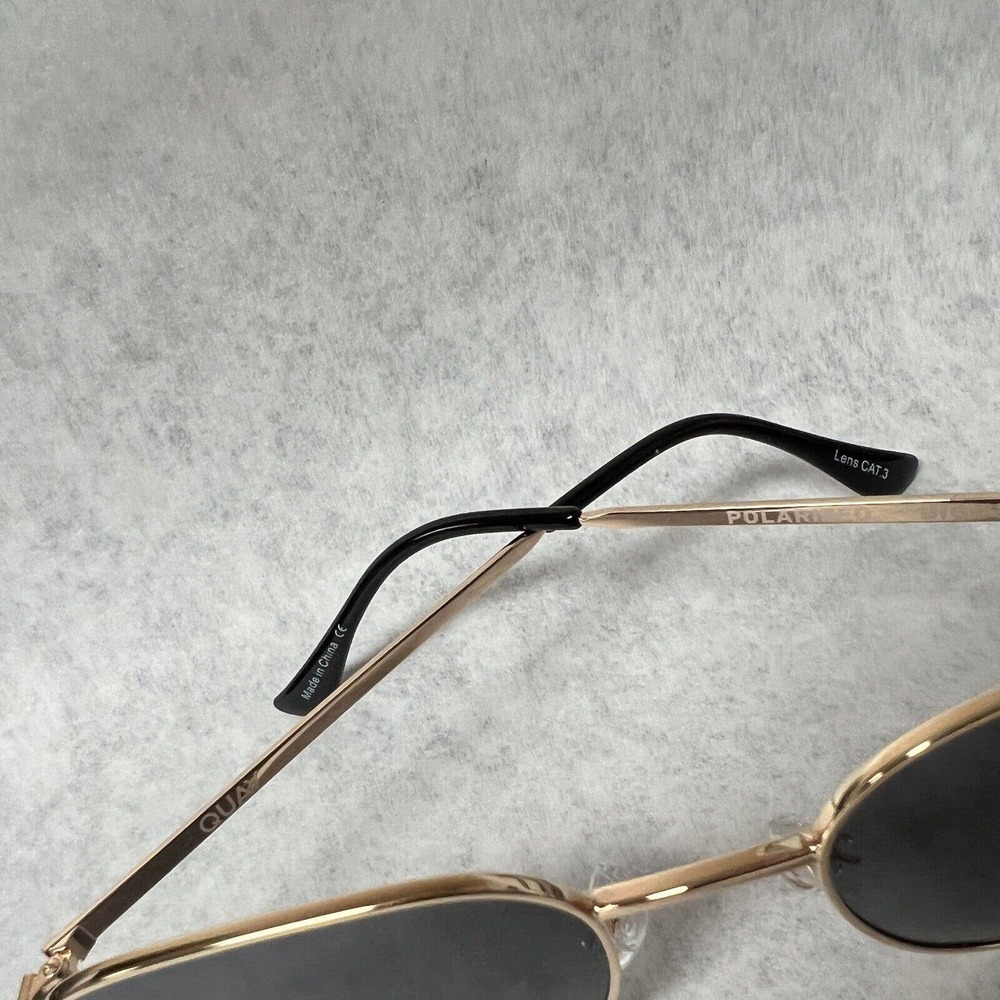 Quay x Love Island Big Time Round Sunglasses Gold Smoke Polarized Lightweight - Picture 7 of 8